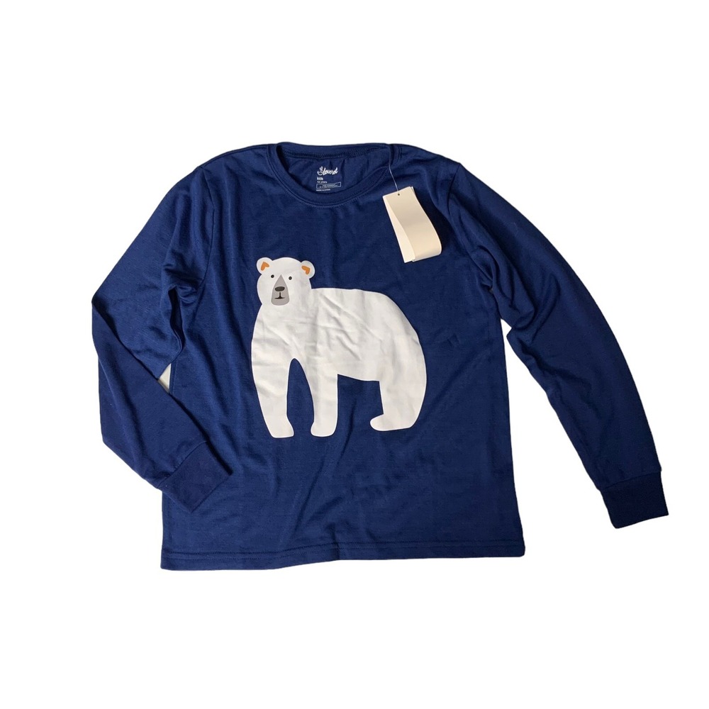 Leveret Pajama Top 12 Kids Blue Elephant Print NWT Cozy‎ Comfy Sleepwear